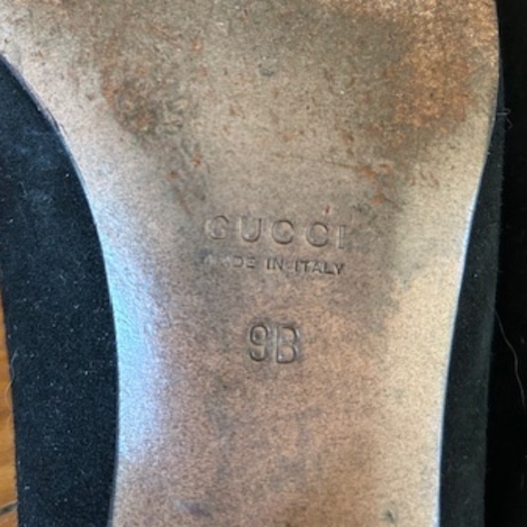 GUCCI Velvet black loafers, Sz 9B - Picture 5 of 6